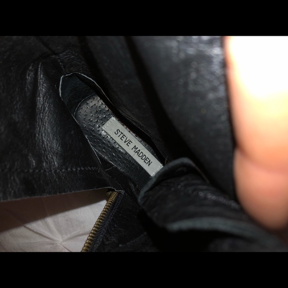 Genuine Leather Steve Madden Black Combat Boots - Picture 7 of 7